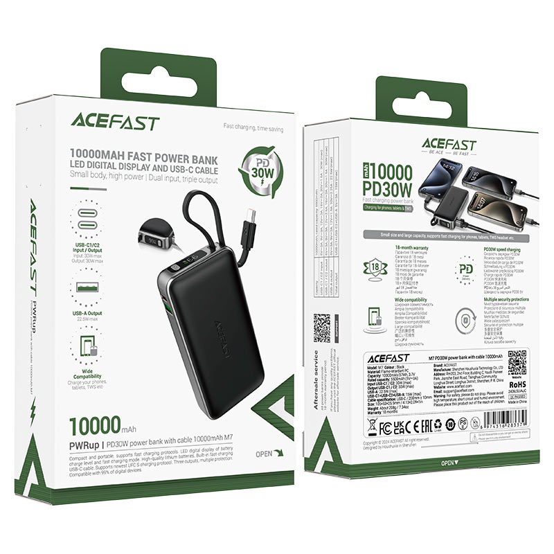 AceFast PWRup PD30W Power Bank with Cable 10000mAh M7 image 6