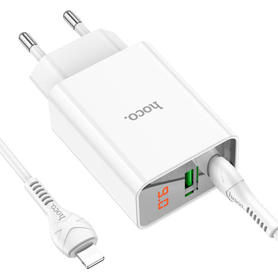 Hoco C100A PD 20W Wall Charger Set with Lightning Cable image 0
