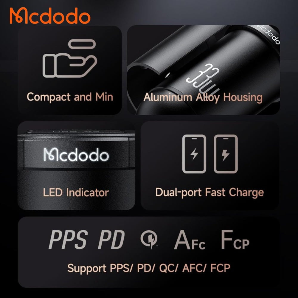 Mcdodo CC-2320 LED Fast Car Charger PD 33W 1C1U image 3