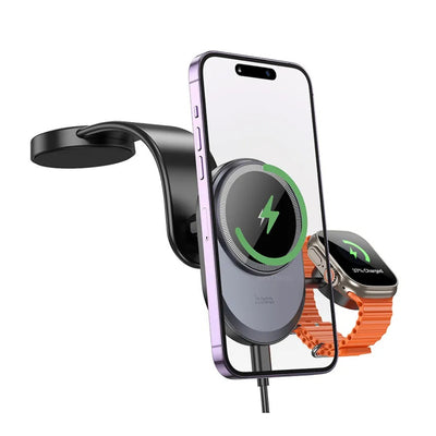 Hoco HW28 2-in-1 Wireless Fast Charging Car Holder image 1