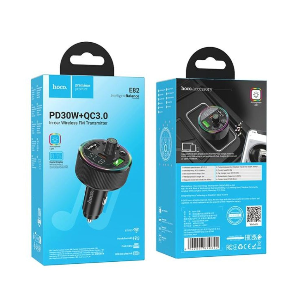 Hoco PD30W QC3.0 Car FM Transmitter E82 image 4