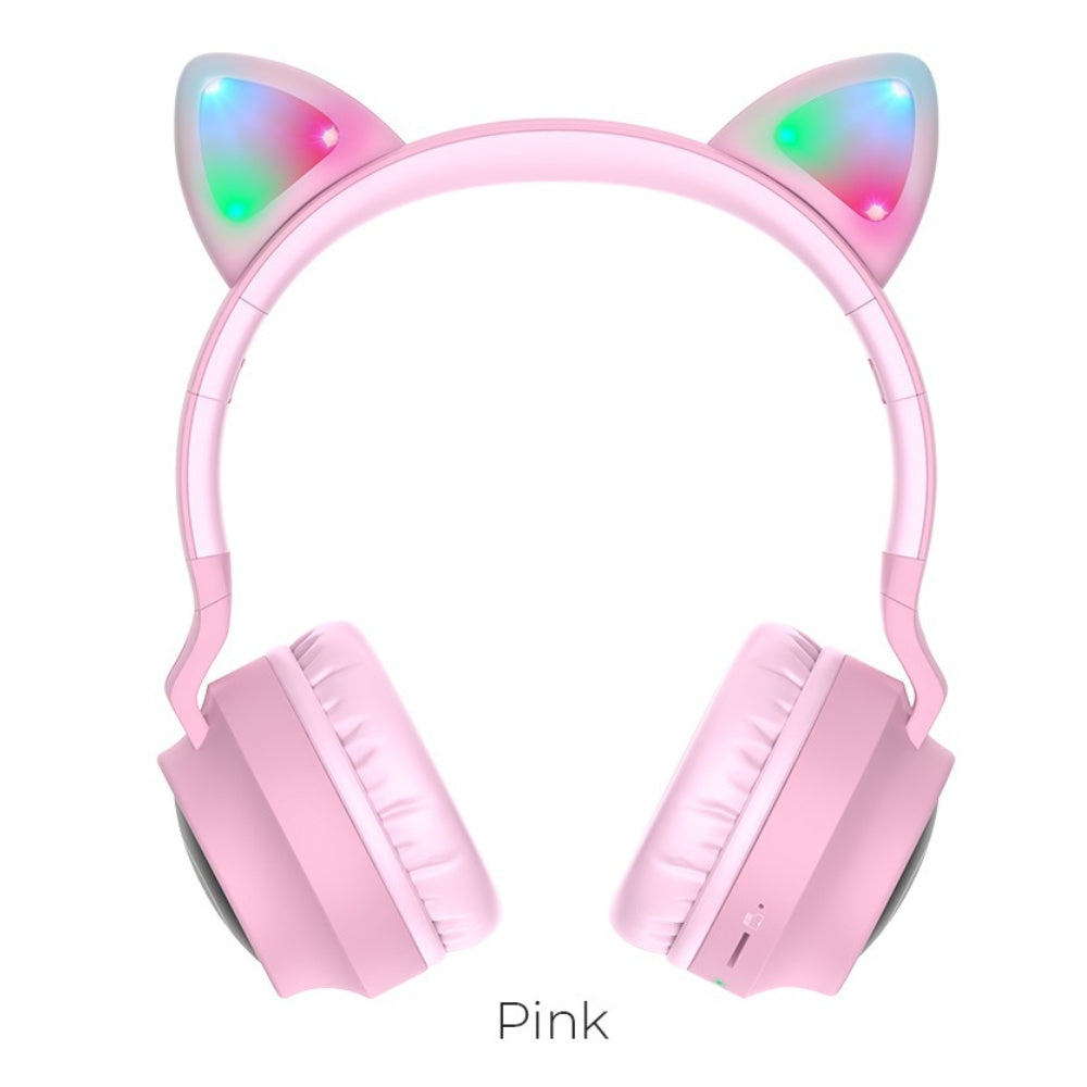 Hoco Wireless Cat Ear Headphones W27 - Pink image