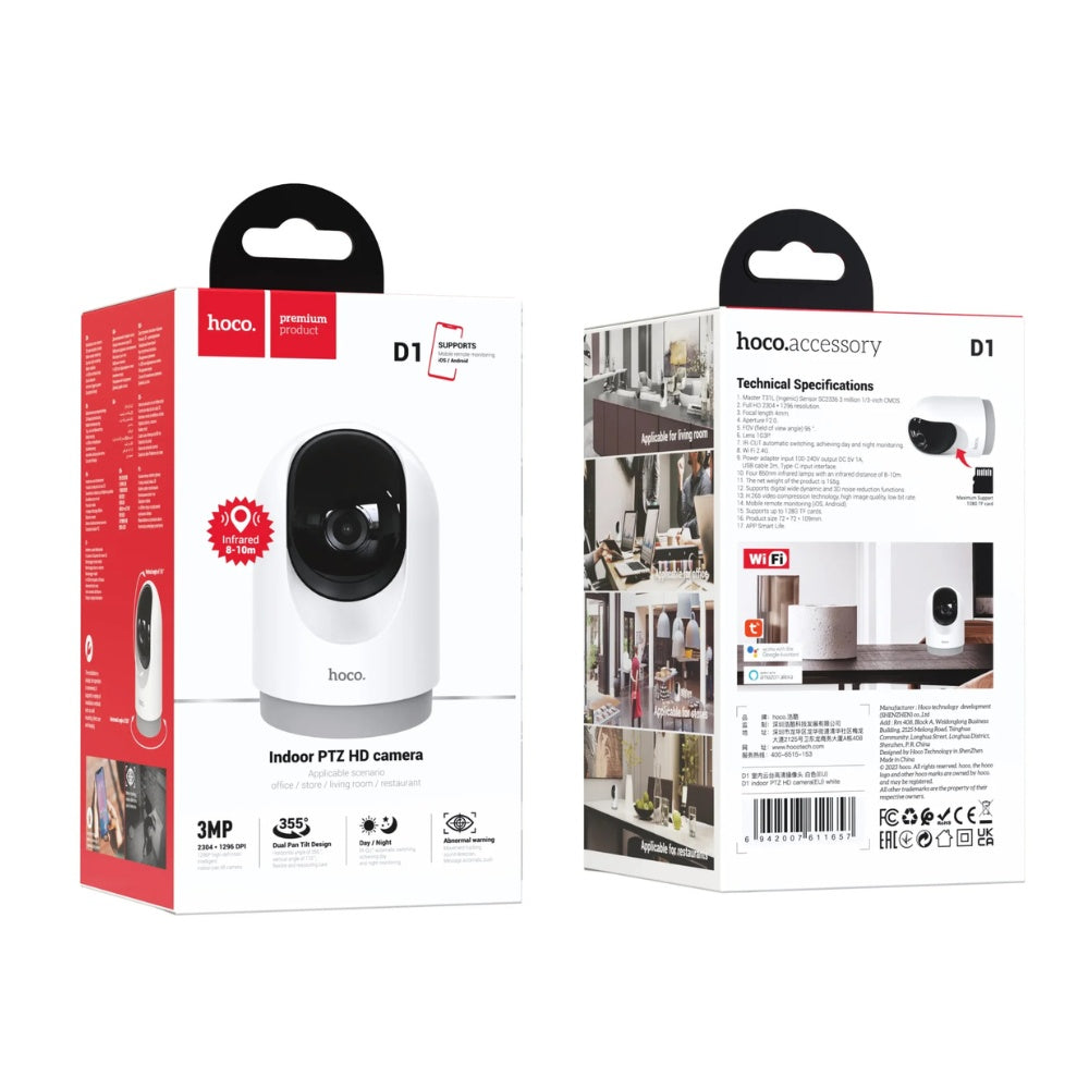 Hoco PTZ HD 3MP Indoor Camera D1 image 7