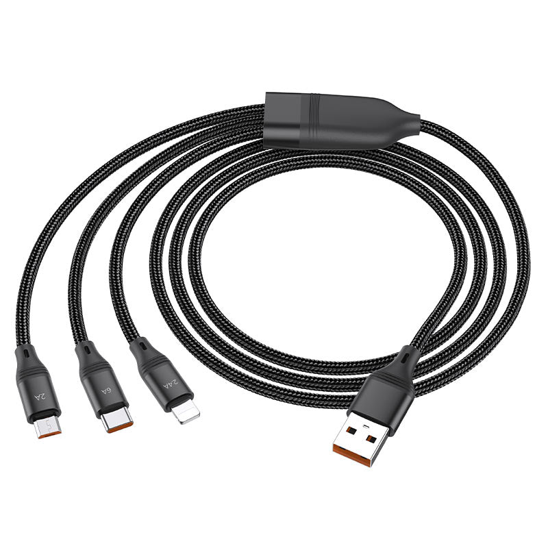 Hoco 3 in 1 Fast Charging Cable U104 image 2