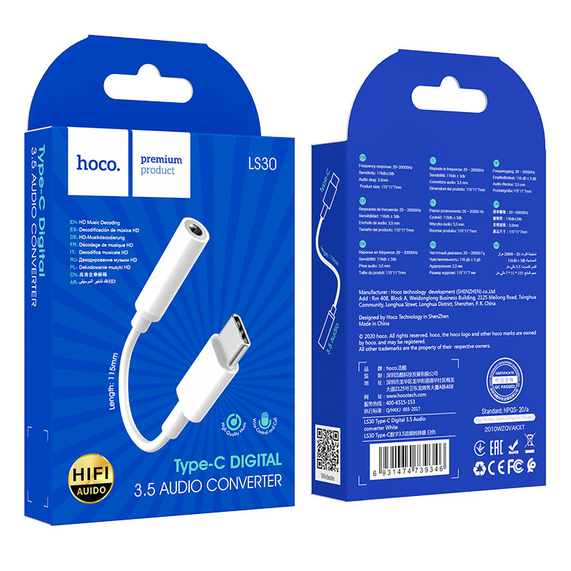 Hoco USB-C to 3.5mm Audio Converter Adapter LS30 image 3