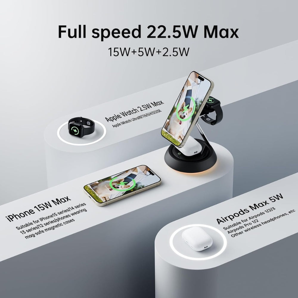 Mcdodo 3-in-1 15W Night Light Magnetic Wireless Charger image 5