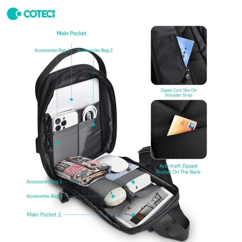 Coteci Shaped Shoulder Bag with Lock Space Series image 4
