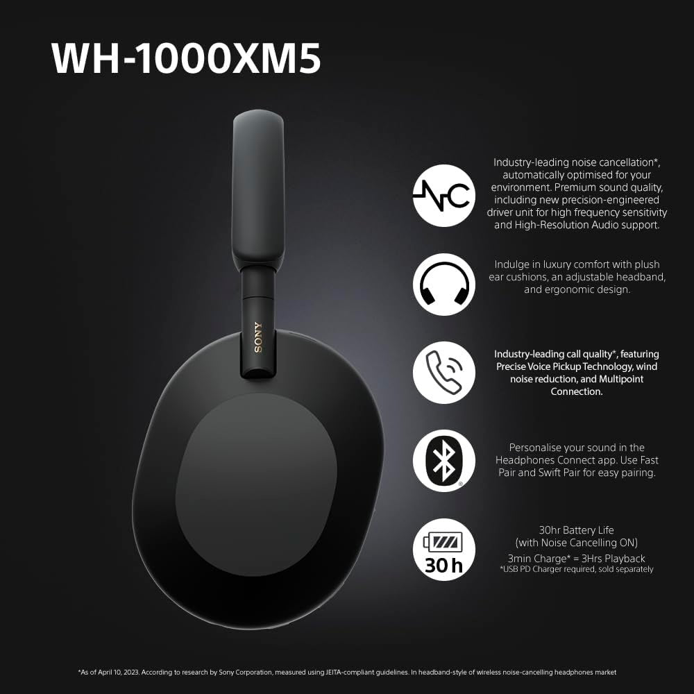 Sony WH-1000XM5 Noise Cancelling Wireless Headphones image 6