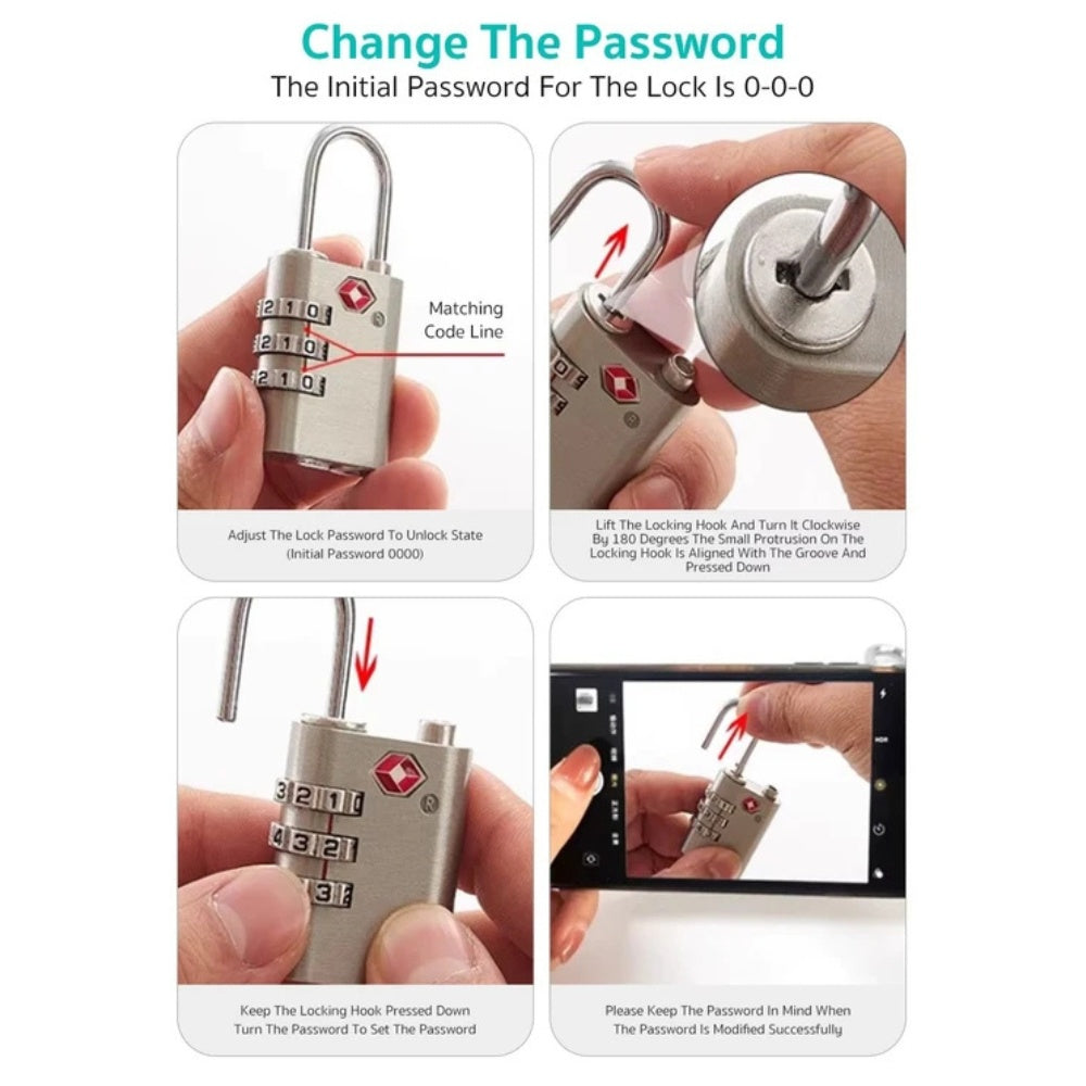 Coteci Zinc Alloy TSA Lock 3 Digit Combination Code Lock image 3