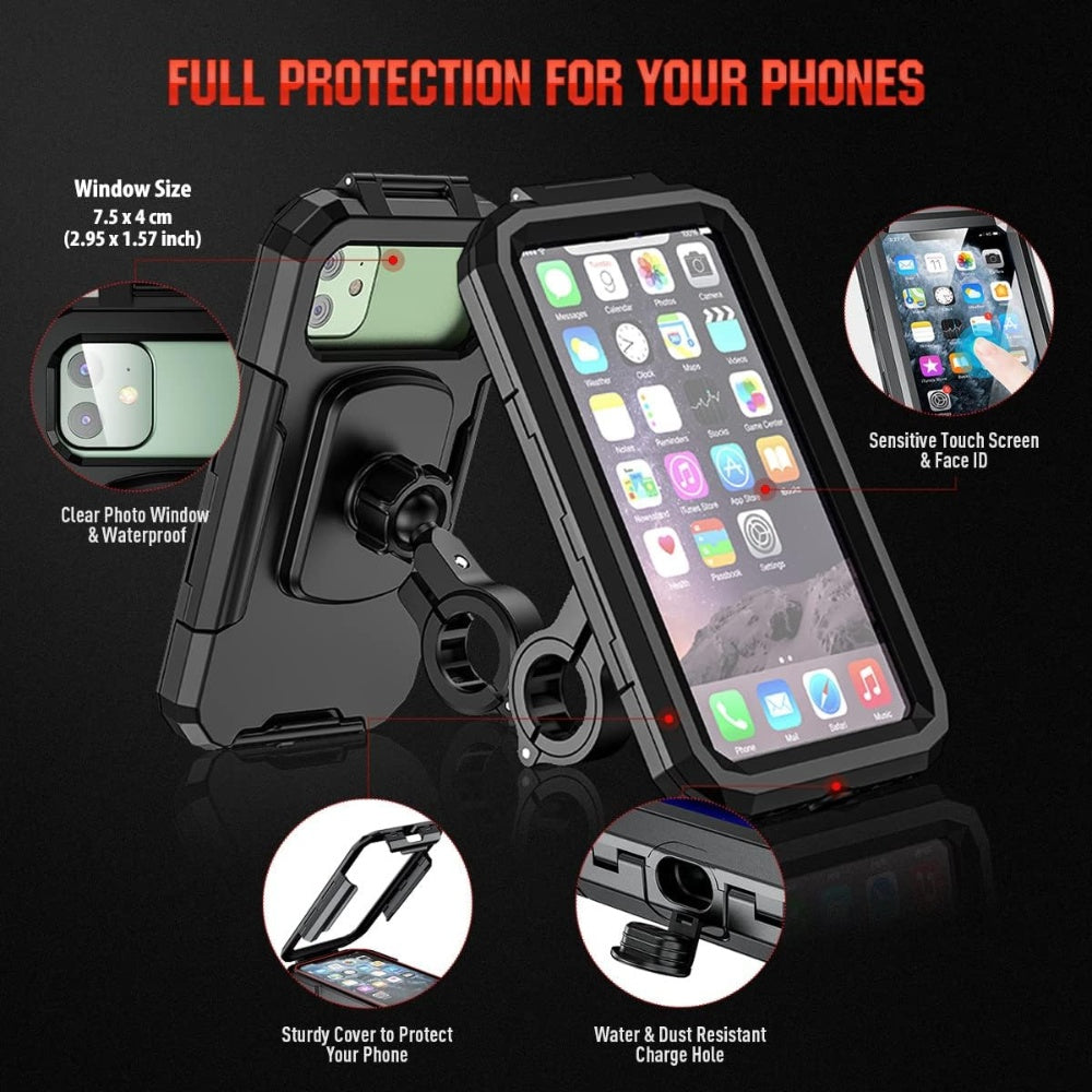 Motorcycle Waterproof Phone Holder with Mirror Mount image 3