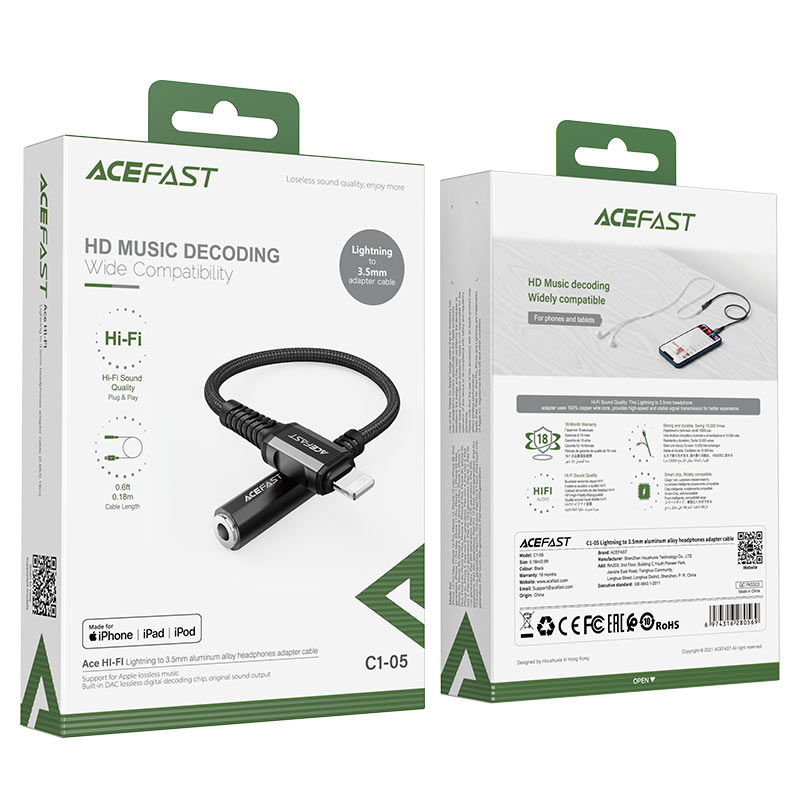 AceFast Lightning to 3.5mm Adapter Cable C1-05 image 2