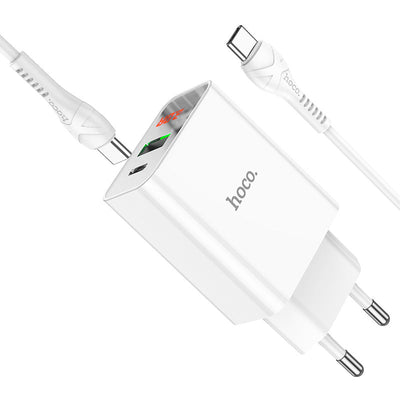 Hoco C100A PD 20W Wall Charger Set with USB-C Cable image 0