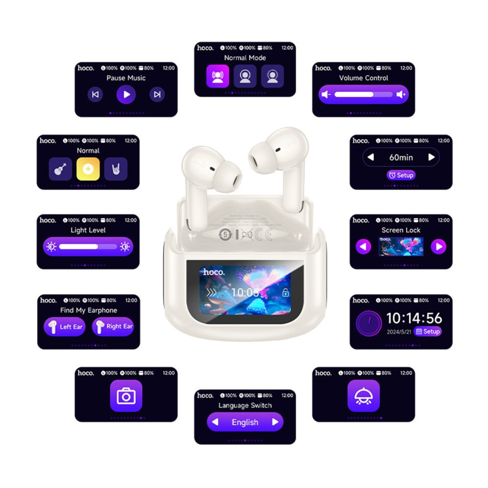 Hoco EQ21 ENC ANC Touch Screen Earbuds image 1