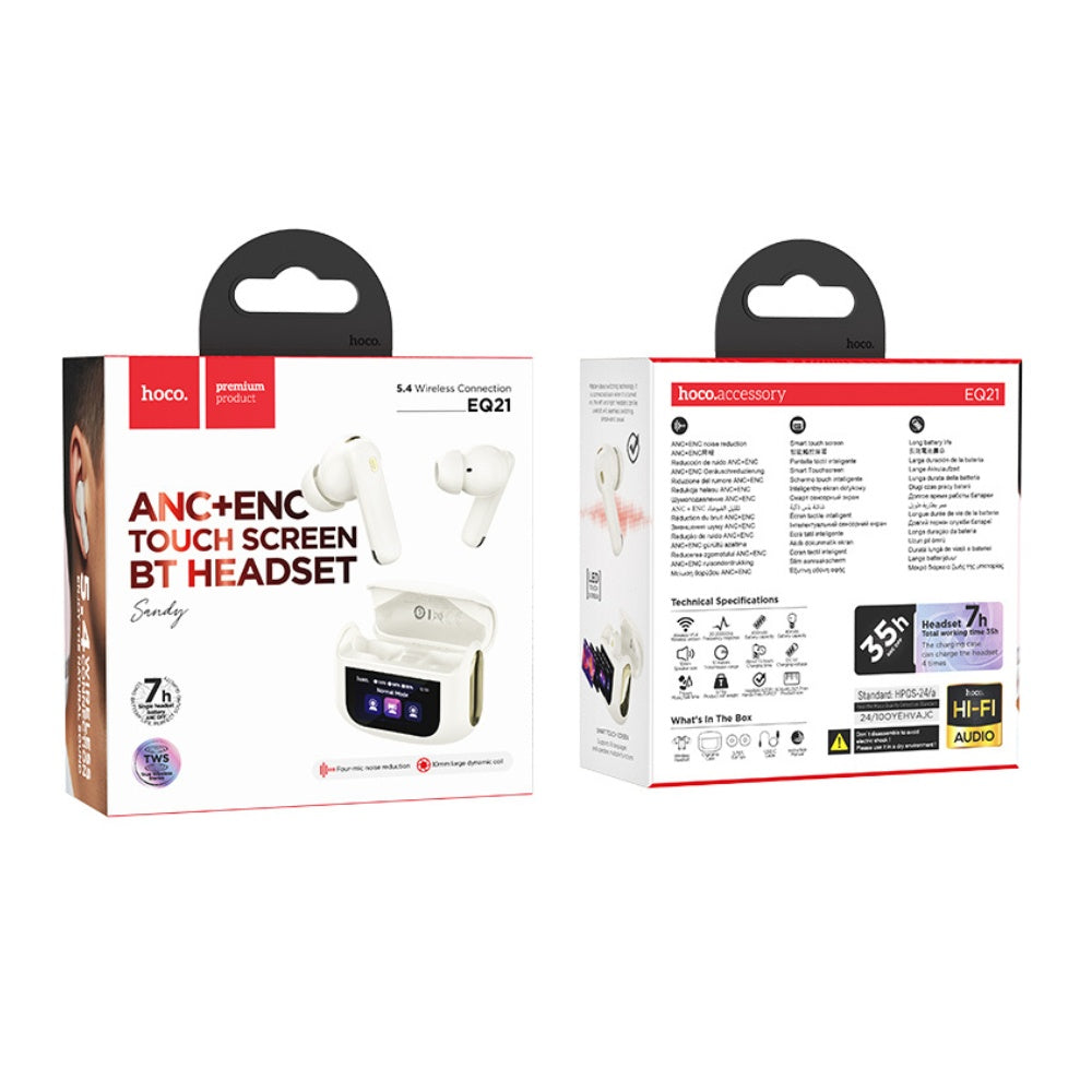Hoco EQ21 ENC ANC Touch Screen Earbuds image 3