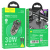 Hoco Dual Port Car Charger 30W with USB-C to Lightning Cable Z53A image 2