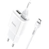 Hoco C88a Dual Port Wall Charger with Cable (micro-usb) - White image