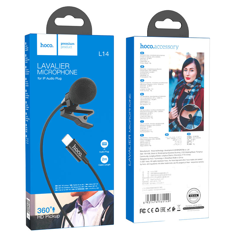 Hoco Lavalier Microphone for Lightning iPhone L14 image 4