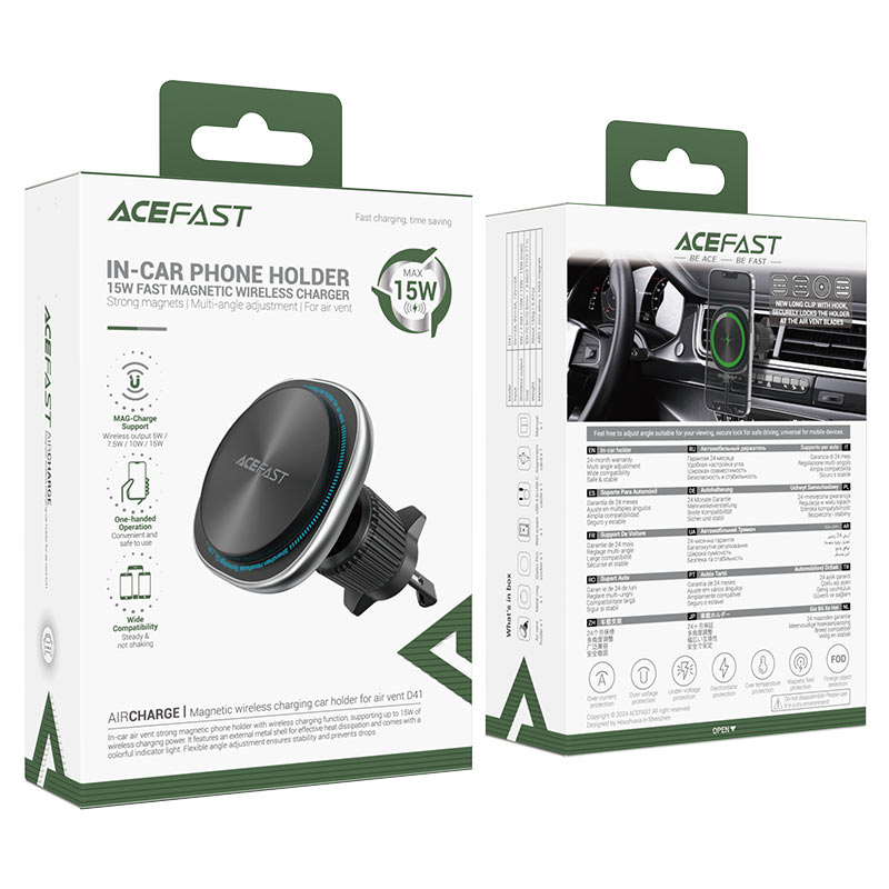 AceFast Fast Wireless Charger Magnetic Car Holder D41 image 5