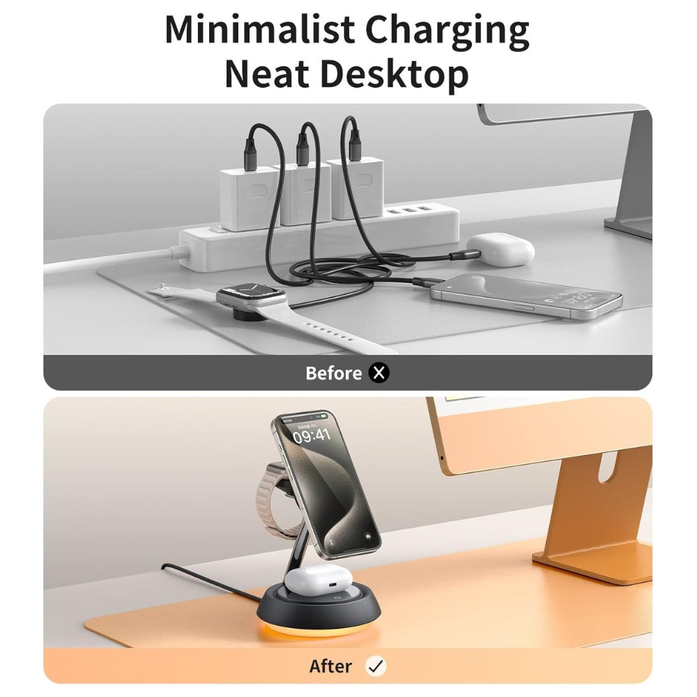 Mcdodo 3-in-1 15W Night Light Magnetic Wireless Charger image 7