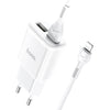 Hoco C88a Dual Port Wall Charger with Cable (Lightning) - White image