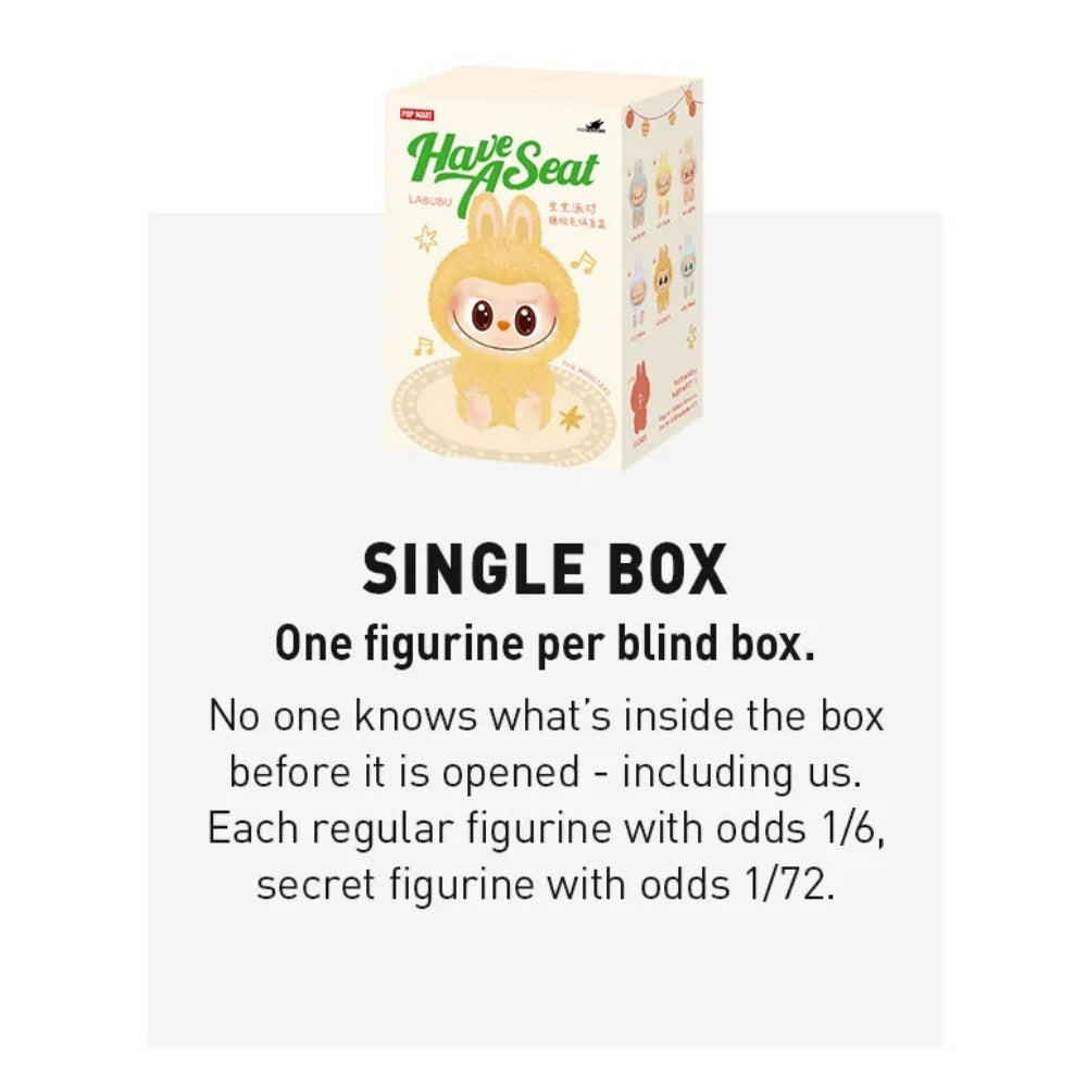 THE MONSTERS Have a Seat Vinyl Plush Blind Box LaBuBu - Single Box image