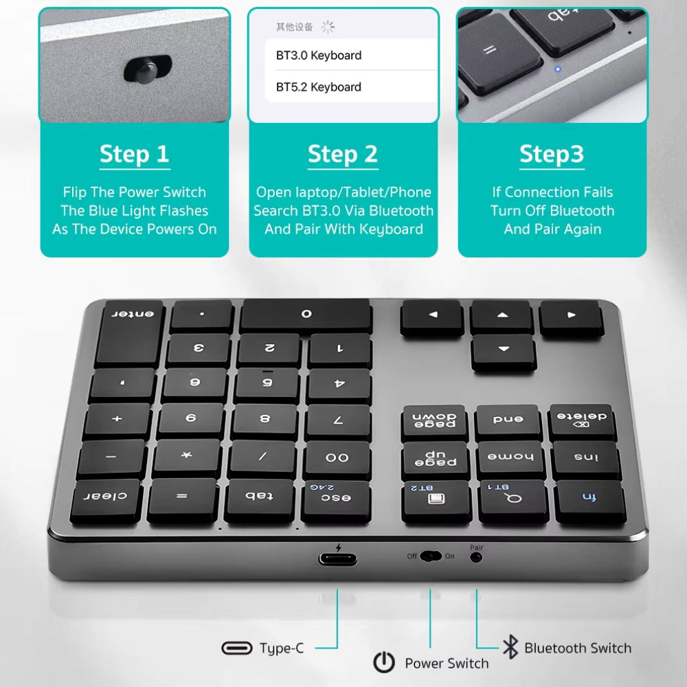 Coteci 35 Key Numeric Wireless Keypad