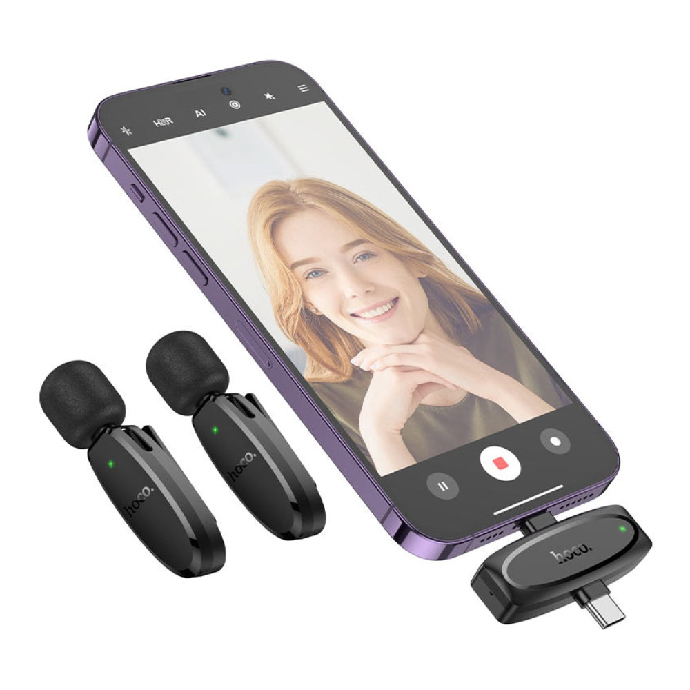 Hoco L15 Dual Wireless Microphone Clip-ON Lightning and USB-C