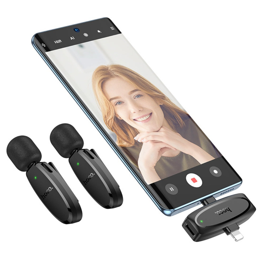 Hoco L15 Dual Wireless Microphone Clip-ON Lightning and USB-C