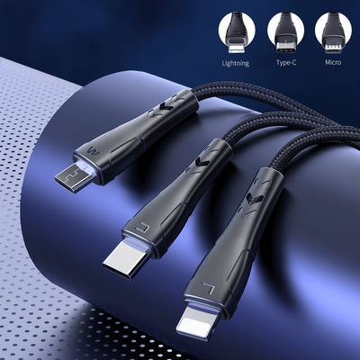 Mcdodo Lightning Type-C Micro USB 3 in 1 Cable 1.2m CA-696