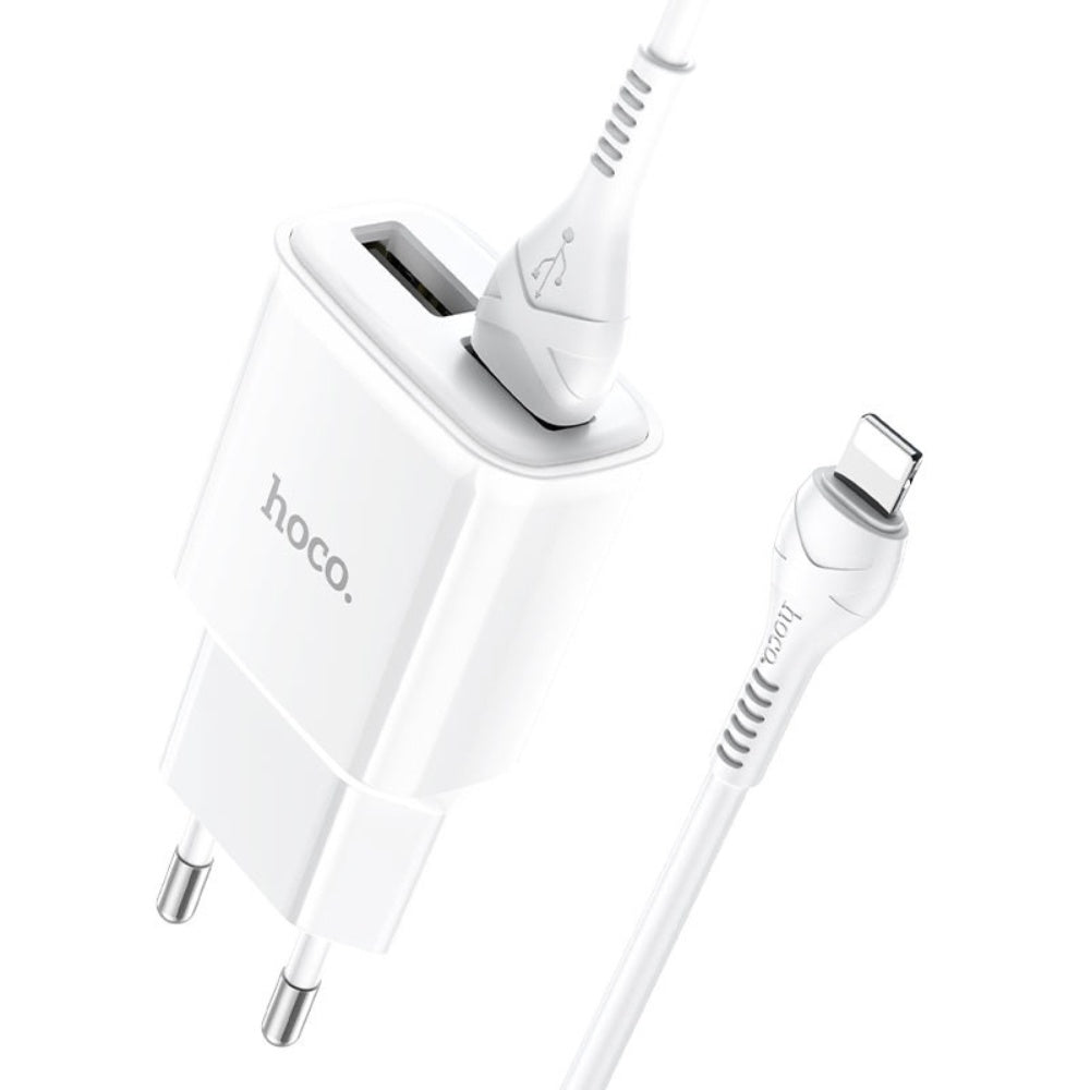 Hoco C88a Dual Port Wall Charger with Cable (Lightning) image 1