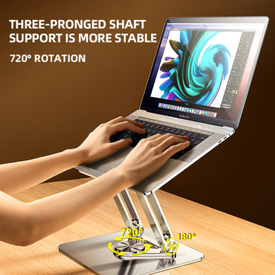 Rtako Adjustable Laptop Stand Rotating Base RS-CP84 (Black) image 1