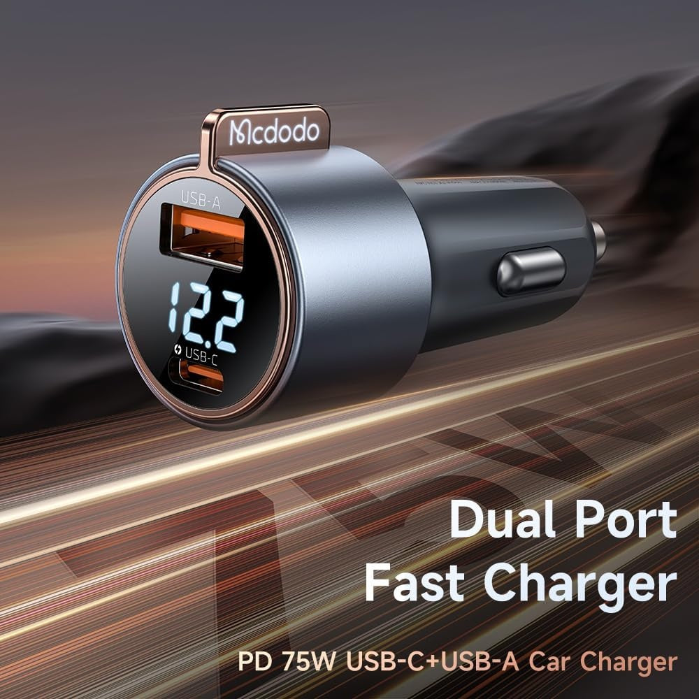 Mcdodo 75W Digital Display Car Charger image 2