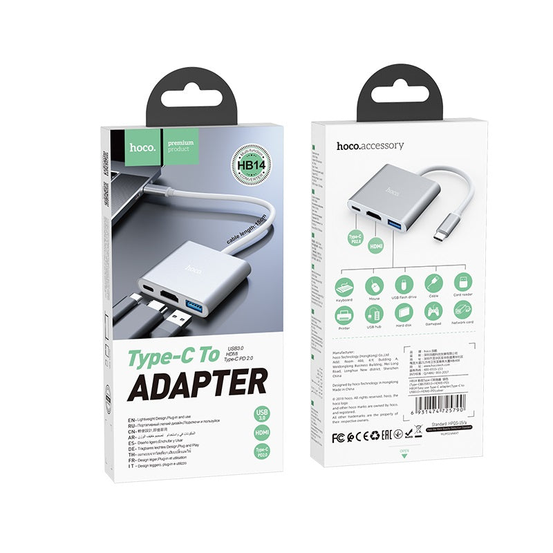 Hoco USB-C Hub HDTV HB14 image 4
