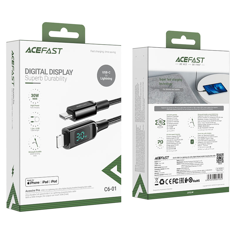 AceFast USB-C to Lightning Charging Data Cable C6-01 image 2