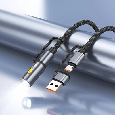 Hoco All in One Charging Cable USB-C with Led Light U138 image 1