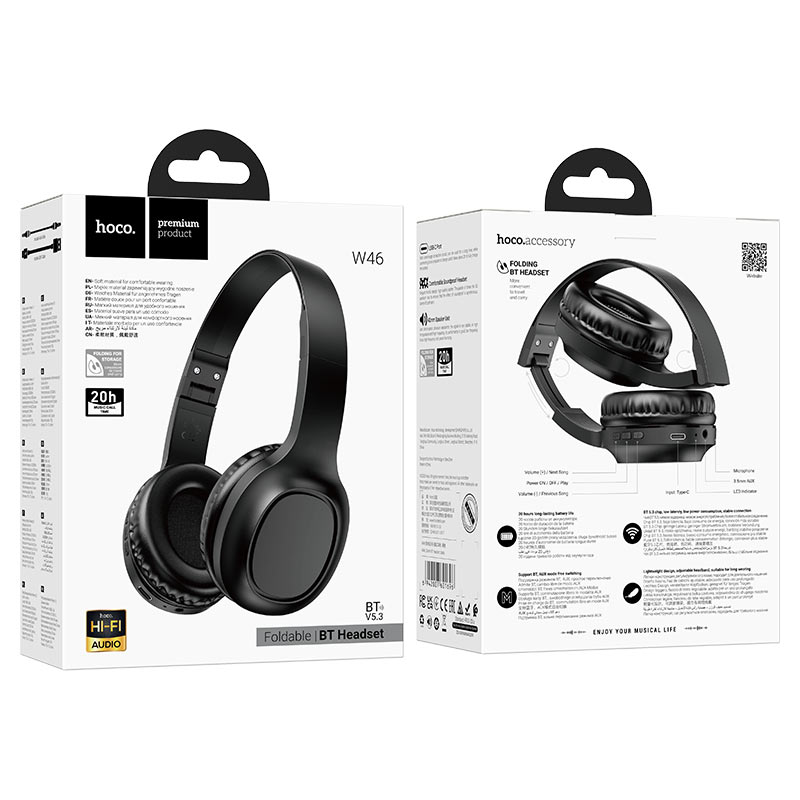 Hoco Foldable Bluetooth Headphones W46 image 2