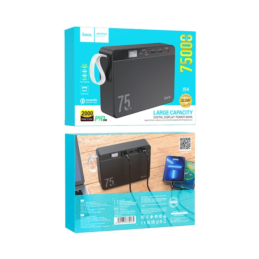 Hoco J94 Overlord Fast Charge 22.5W Power Bank 75000mAh image 4