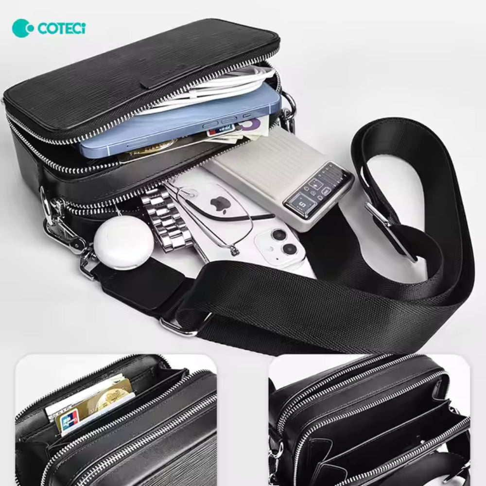 Coteci Luxury Genuine Leather Square Satchel Bag image 1