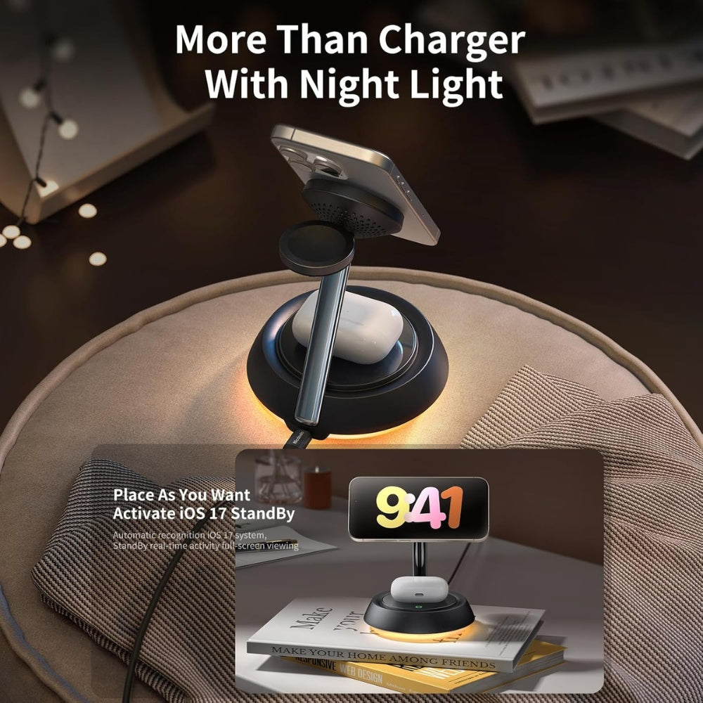 Mcdodo 3-in-1 15W Night Light Magnetic Wireless Charger image 2
