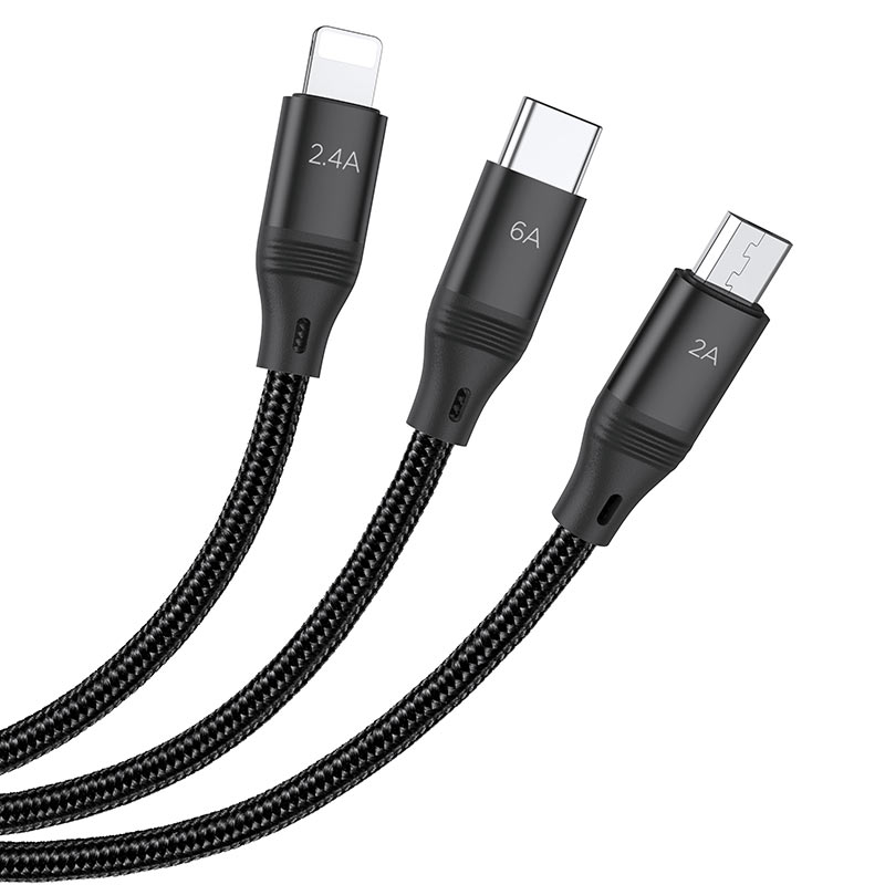 Hoco 3 in 1 Fast Charging Cable U104 image 0