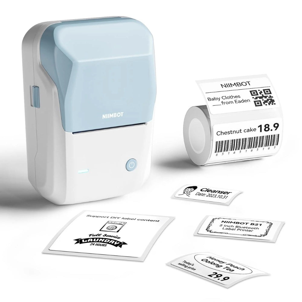 NIIMBOT B1 Label Maker Machine Thermal printing with Tape - Sky Blue image