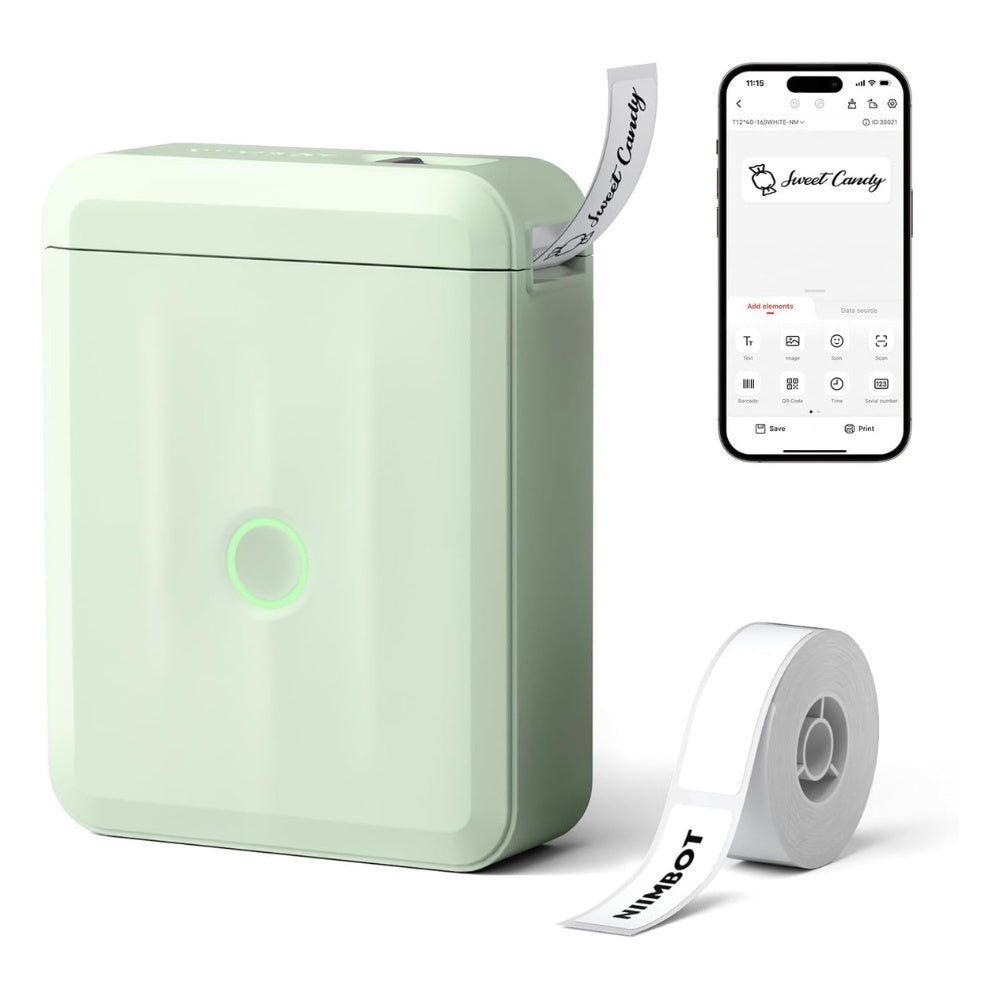 NIIMBOT D110 Label Maker Machine Thermal Printer with Tape - Green image