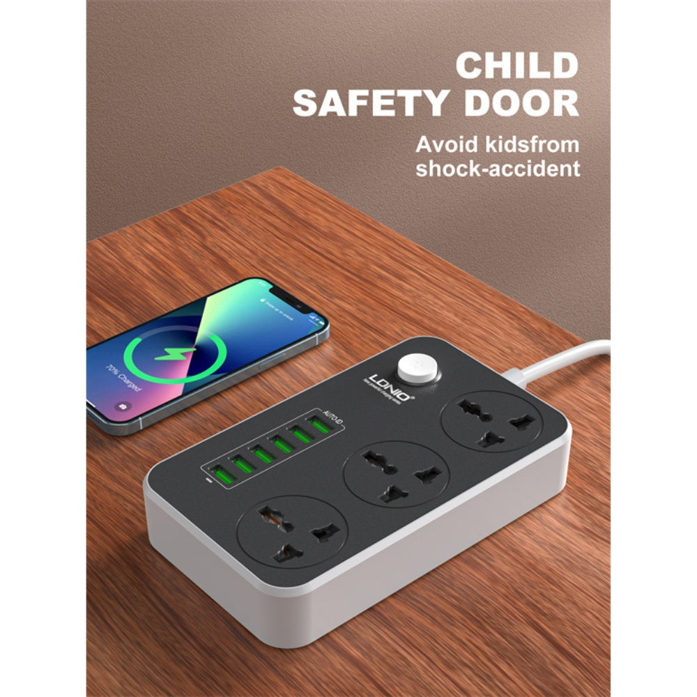 Ldnio 3 AC Outlets EU Power Strip SE3604 2500W image 4