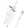 Hoco C88a Dual Port Wall Charger with Cable (USB-C) - White image