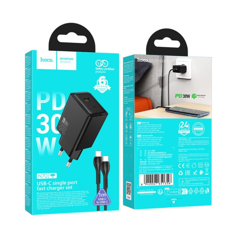 Hoco N70 Nuevo USB-C 30W Adapter with Cable image 3
