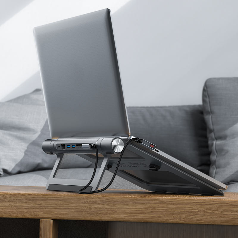 AceFast Multifunctional Laptop Stand with Hub E5 Plus image 3