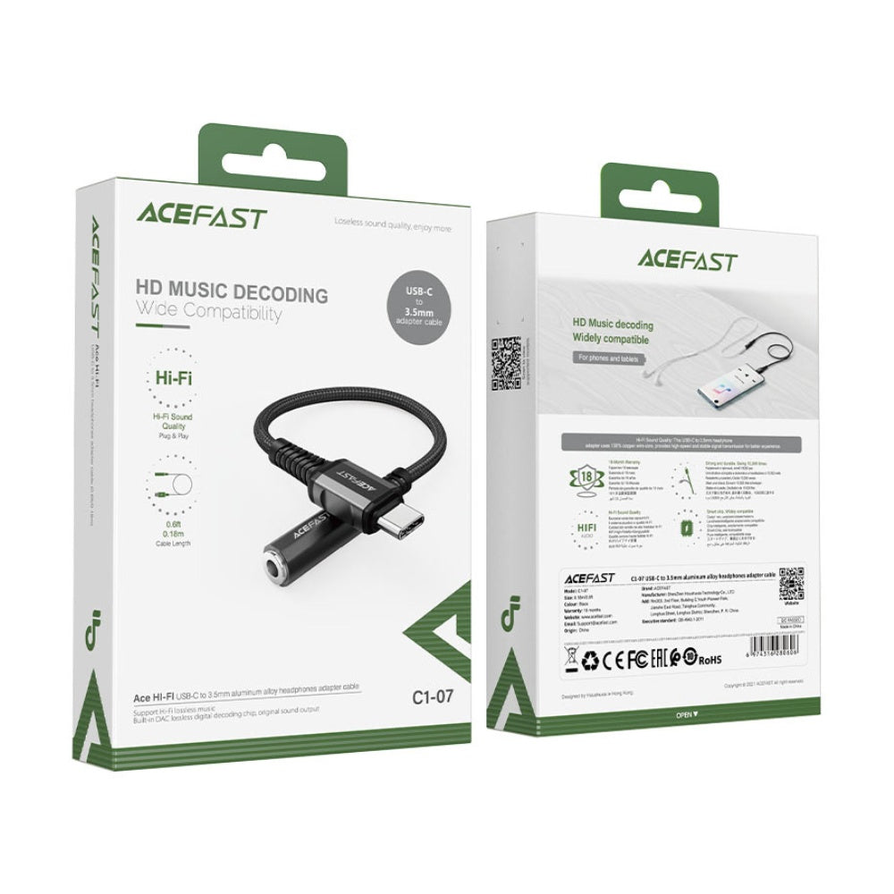 AceFast HI-FI Audio cable USB-C Headphones Adapter C1-07 image 2