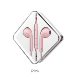 hoco m55 memory sound wire control earphones with mic pink