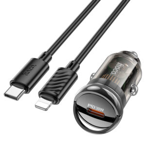 hoco z53a vision 30w 1c1a car charger set tc ltn transparent black